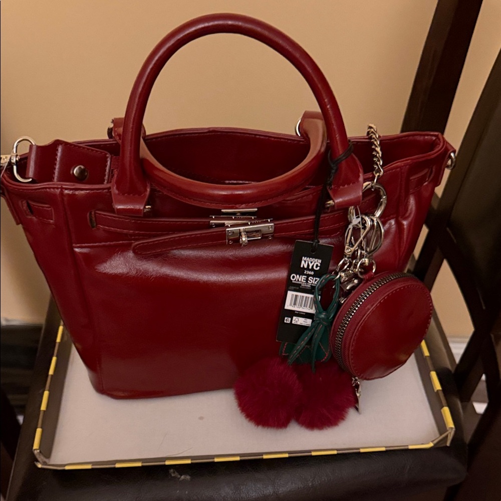 Elegant Deep Red Steve Madden Women's Handbag